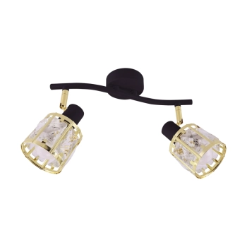 Dunbar 2I lampa sufitowa 2xE14 czarna złota 04901 Ideus
