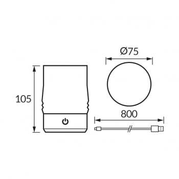 Gral LED lampka stołowa 2W 130lm 3000K transparentna