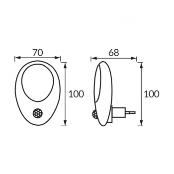 Lulek LED kinkiet 1W 3000K 45lm PIR biała