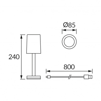 Moda LED lampka stołowa 1W 45lm CCT transparentna