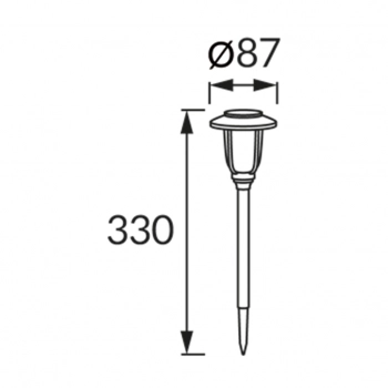 Park LED lampa stojąca IP44 solarna 0,04W 2lm 6500K czarna