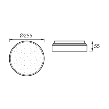 Sara C LED lampa sufitowa 12W 630lm 4000K czarna 04896 Ideus
