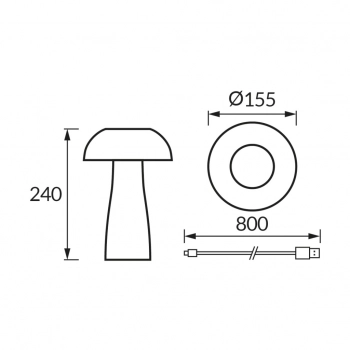 Singa LED lampka stołowa 1W 45lm CCT transparentna