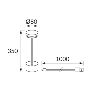 Talia LED lampka stołowa 1,5W 60lm CCT czarna