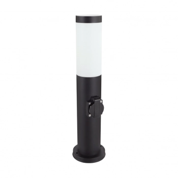 Tuber 45 lampa stojąca z gniazdem wtyczkowym IP44 E27 czarna 04850 Ideus