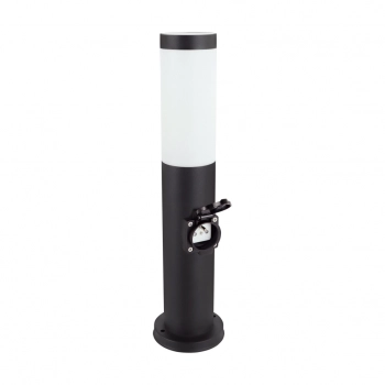 Tuber 45 lampa stojąca z gniazdem wtyczkowym IP44 E27 czarna 04850 Ideus
