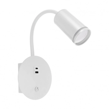Zula WLL kinkiet GU10 biała z USB 04814 Ideus