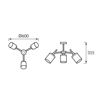 Anders 3Y lampa sufitowa 3xE27 biała chrom
