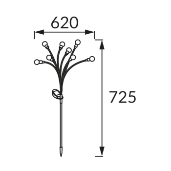 Ardo solar lampa LED 8x0,08W 4lm 2900K czarna