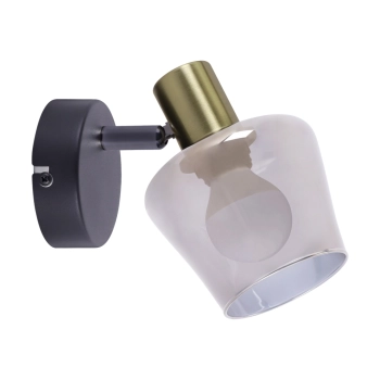 Ayra 1C kinkiet 1xE14 czarny złoty 04958 Ideus