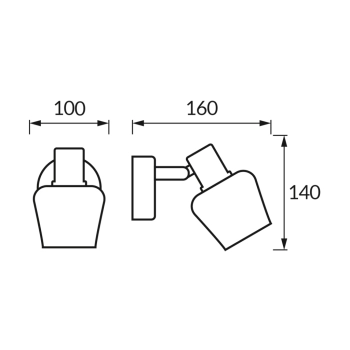 Ayra 1C kinkiet 1xE14 czarny złoty