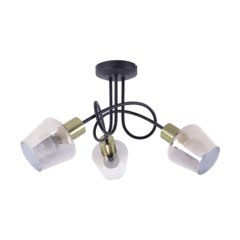Ayra 3G lampa sufitowa 3xE14 czarna złota 04960 Ideus