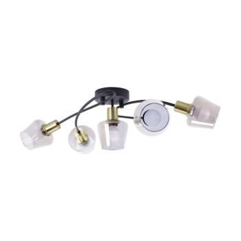 Ayra 5G lampa sufitowa 5xE14 czarna złota 04961 Ideus