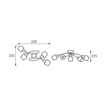 Ayra 5G lampa sufitowa 5xE14 czarna złota