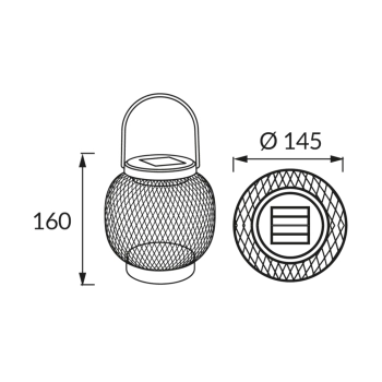 Balun LED lampka stołowa solarna IP44 0,2W 3lm 3000K ciemnoszara
