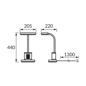 Elipso LED lampka stołowa 12W 540lm CCT czarna
