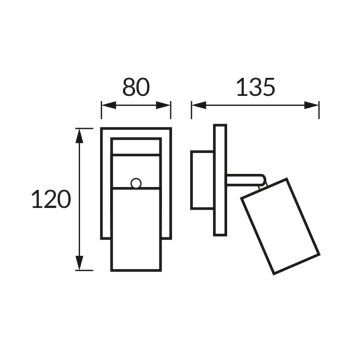 Hubert 1L kinkiet 1xGU10 czarny