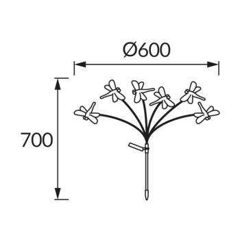 Imago LED lampa solarna 6x0,02W 6x1lm 6900K czarna