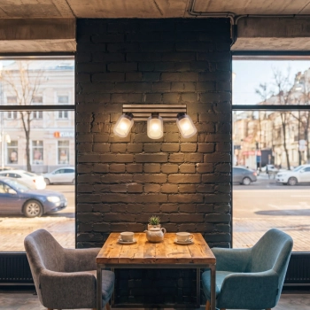 Lamel 3L lampa sufitowa 3xE14 czarna sosna