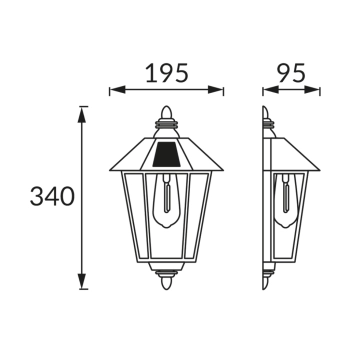 Lord solar kinkiet LED 0,1W 6lm 3000K czarny
