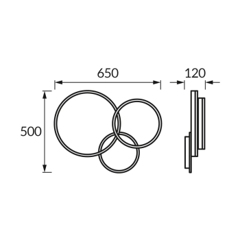 Nolan LED 3C lampa sufitowa 38W 1640lm 4100K czarna