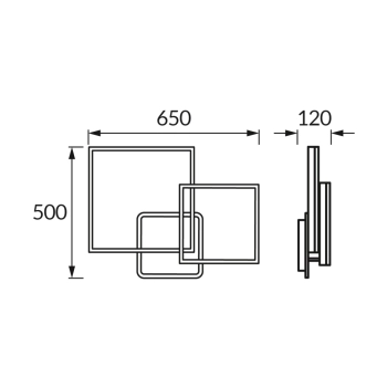 Nolan LED 3D lampa sufitowa 45W 2100lm 4100K czarna