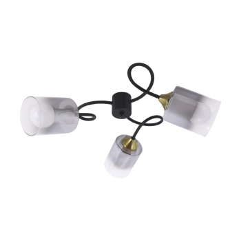 Paksa 3G lampa sufitowa 3xE27 czarna złota 04973 Ideus