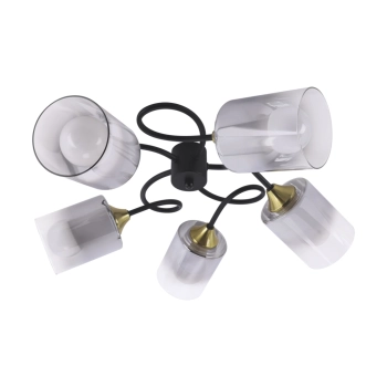 Paksa 5G lampa sufitowa 5xE27 czarna złota 04974 Ideus