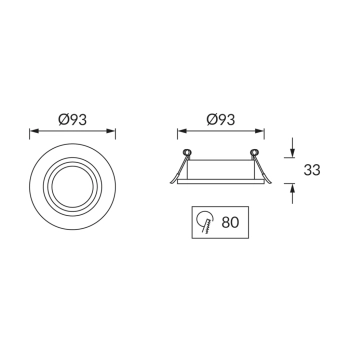 Roto C lampa wbudowywana 1xGU10 czarna