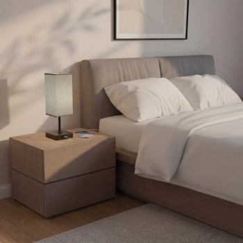 Santi lampka stołowa 1xE14 czarna szara USB A C