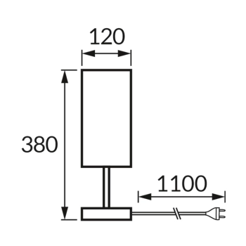 Santi lampka stołowa 1xE14 czarna szara USB A C