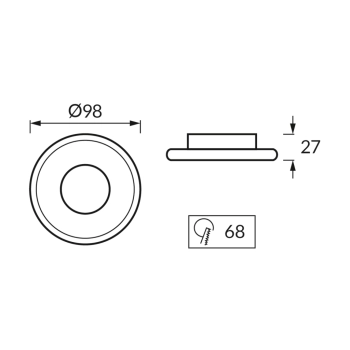 Sfora C lampa wbudowywana 1xGU10 biała czarna