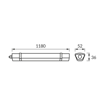 Stro LED IP65 lampa sufitowa 36W 3930lm 4000K biała