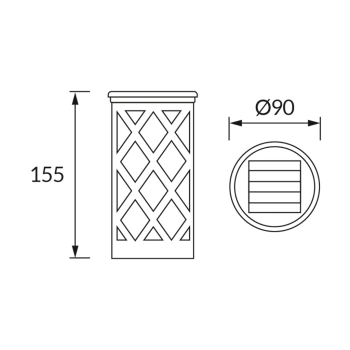Tabu LED lampka stołowa IP44 0,03W 2lm 6500K czarna