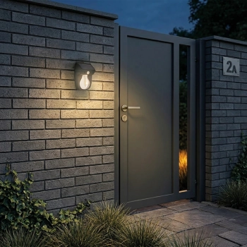 Tora PIR kinkiet LED 1W 80lm 2700K czarny z czujnikiem ruchu