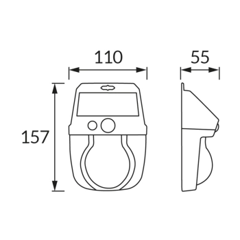 Tora PIR kinkiet LED 1W 80lm 2700K czarny z czujnikiem ruchu