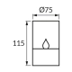 Dante solar lampa LED 0,06W 1lm 2700K chrom