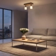 Lamel 2L lampa sufitowa 2xE14 czarna sosna