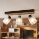Lamel 3L lampa sufitowa 3xE14 czarna sosna