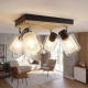 Lamel 4D lampa sufitowa 4xE14 czarna sosna