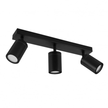 Tenor 3L Black GU10 IP44 lampa sufitowa czarna 04073 Ideus