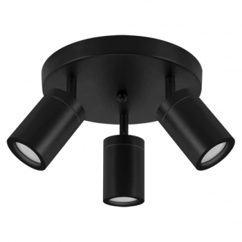 Tenor 3C Black GU10 IP44 lampa sufitowa czarna 04075 Ideus