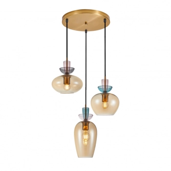 Fanda lampa wisząca 3xE27 PND-31882-3A-GD-AMB Italux