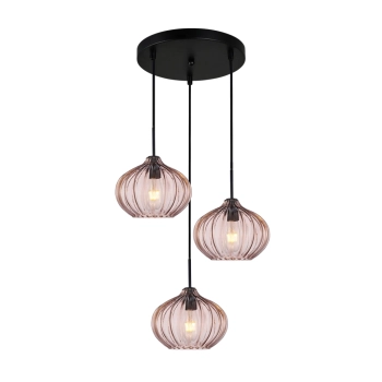 Pansol lampa wisząca 3xE27  PND-2940-3AS-BK-CF Italux