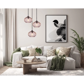 Pansol lampa wisząca 3xE27  PND-2940-3AS-BK-CF Italux
