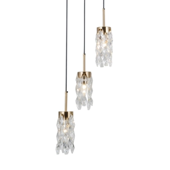 Zorta lampa wisząca 3xE14 PND-33588-3-HBR-BK