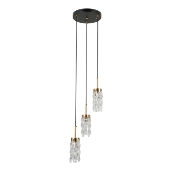 Zorta lampa wisząca 3xE14 PND-33588-3-HBR-BK