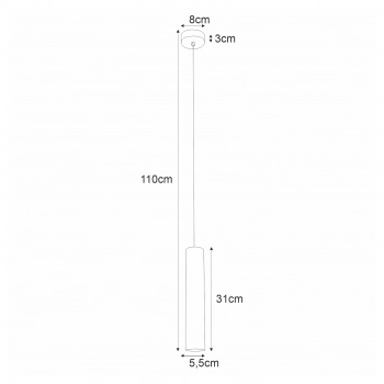 Astina lampa wisząca 1xGU10 czarna, mosiądz K-4870