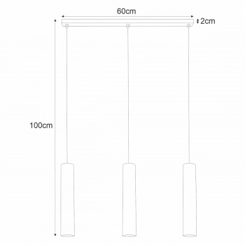 Astina lampa wisząca 3xGU10 czarna, mosiądz K-4871