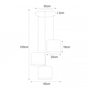 Auro lampa wisząca 3xE27 czarna, złota K-4326